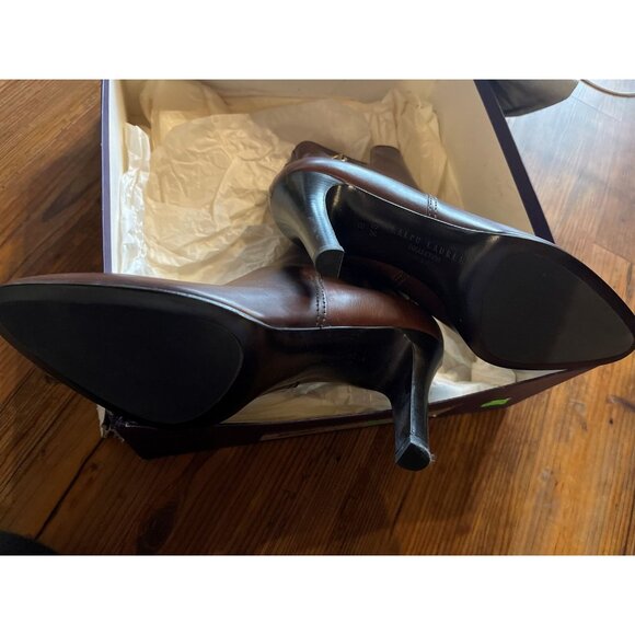Ralph Lauren Purple Label Leather High Heel Short Boots Size 8.5 US - New - Picture 3 of 3
